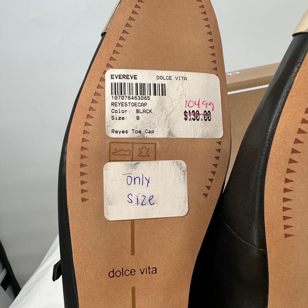 DOLCE VITA NWT Reye Toe Cap in Black Leather // 8 - Picture 9 of 14
